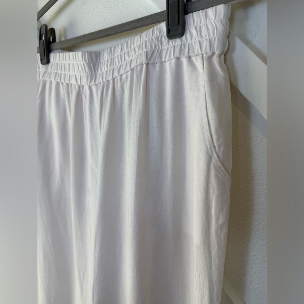 NWT Andie Swim Wide Leg Linen Blend Madeira Pants Coconut White Size Medium - Picture 3 of 11